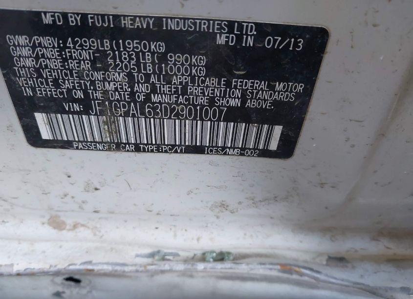 Photo 9 of 2013 Subaru Impreza 2.0I SPORT PREMIUM (VIN JF1GPAL63D2901007)