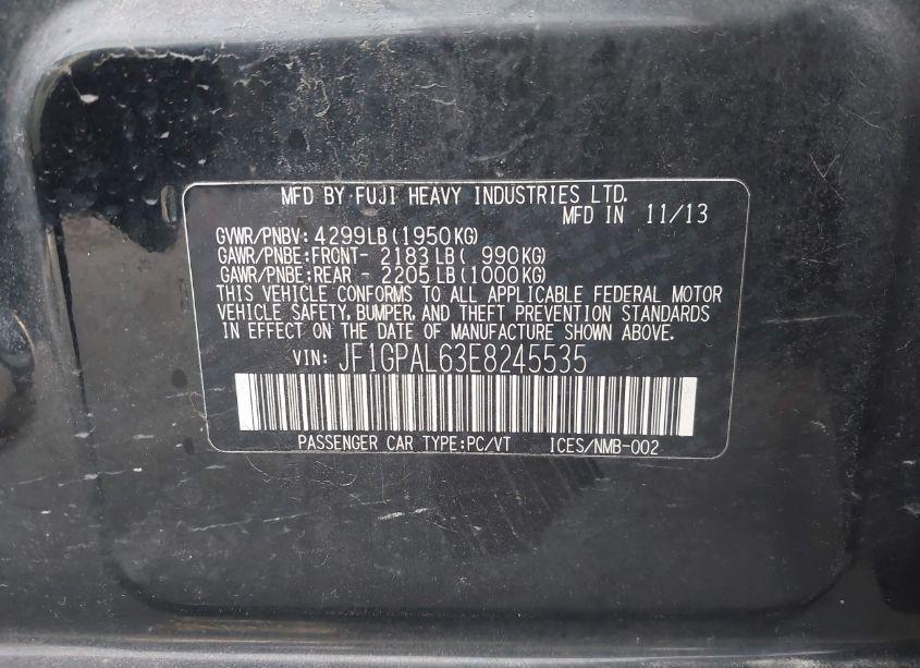 Photo 9 of 2014 Subaru Impreza 2.0I SPORT PREMIUM (VIN JF1GPAL63E8245535)