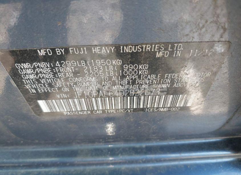 Photo 9 of 2013 Subaru Impreza 2.0I SPORT PREMIUM (VIN JF1GPAL64D2822073)