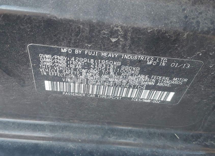 Photo 9 of 2013 Subaru Impreza 2.0I SPORT PREMIUM (VIN JF1GPAL64D2843764)