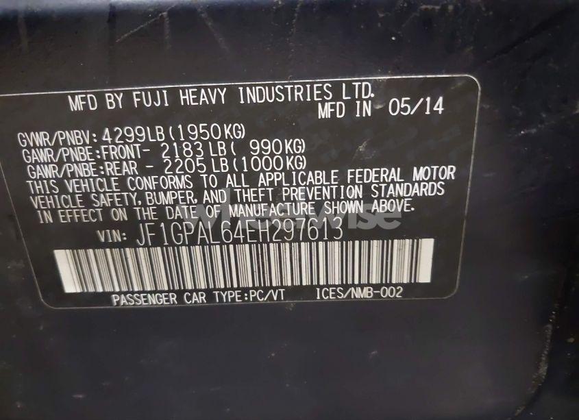 Photo 9 of 2014 Subaru Impreza 2.0I SPORT PREMIUM (VIN JF1GPAL64EH297613)