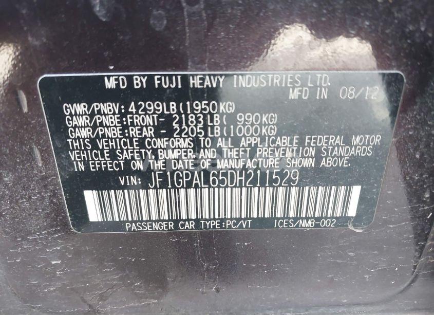 Photo 9 of 2013 Subaru Impreza 2.0I SPORT PREMIUM (VIN JF1GPAL65DH211529)