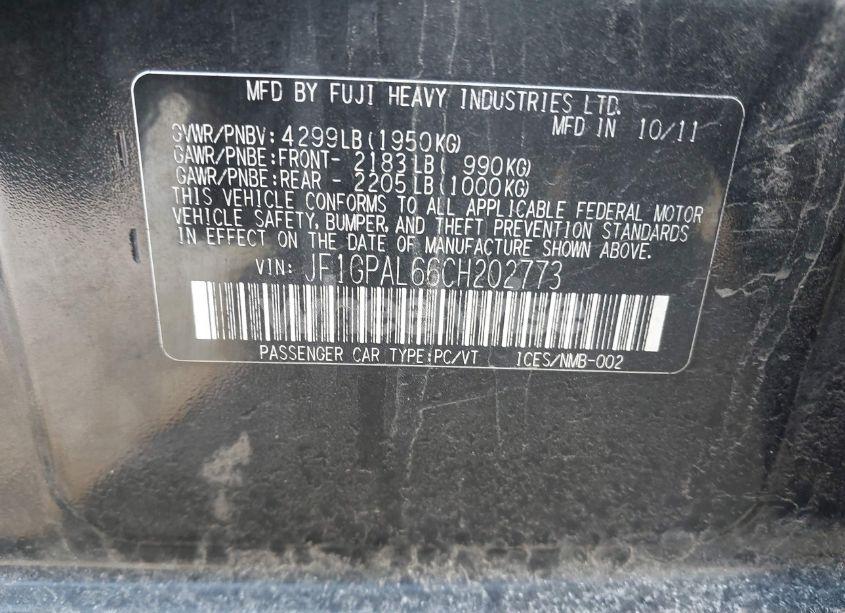 Photo 9 of 2012 Subaru Impreza 2.0I SPORT PREMIUM (VIN JF1GPAL66CH202773)