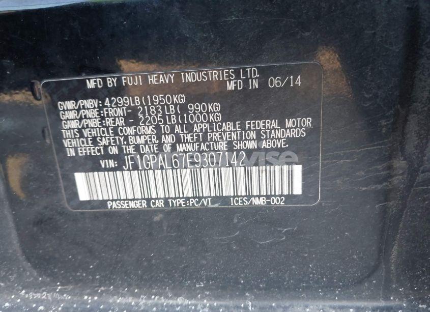 Photo 9 of 2014 Subaru Impreza 2.0I SPORT PREMIUM (VIN JF1GPAL67E9307142)