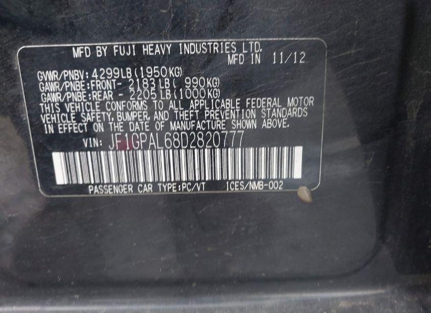 Photo 9 of 2013 Subaru Impreza 2.0I SPORT PREMIUM (VIN JF1GPAL68D2820777)