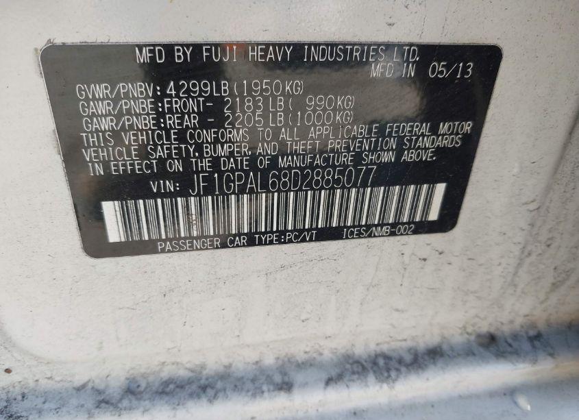 Photo 9 of 2013 Subaru Impreza 2.0I SPORT PREMIUM (VIN JF1GPAL68D2885077)