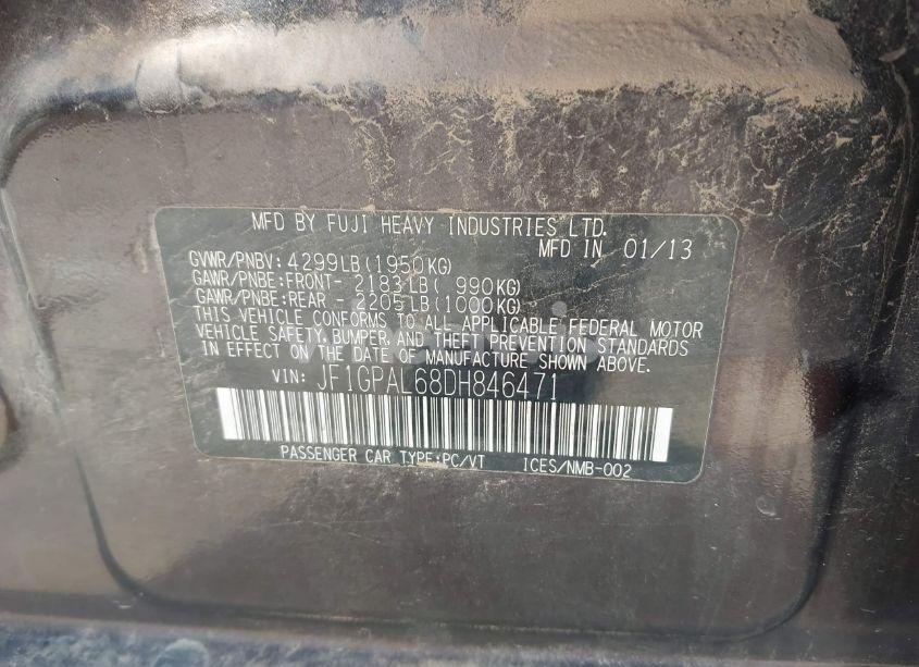 Photo 9 of 2013 Subaru Impreza 2.0I SPORT PREMIUM (VIN JF1GPAL68DH846471)