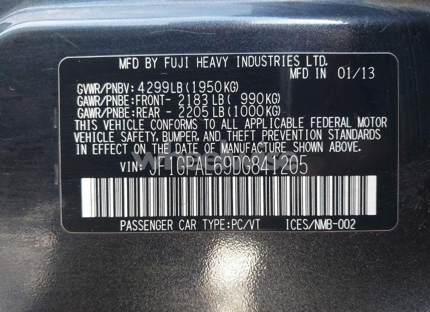 Photo 9 of 2013 Subaru Impreza 2.0I SPORT PREMIUM (VIN JF1GPAL69DG841205)