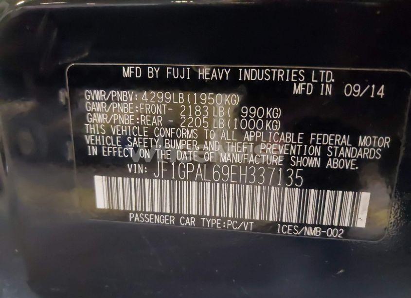 Photo 9 of 2014 Subaru Impreza 2.0I SPORT PREMIUM (VIN JF1GPAL69EH337135)