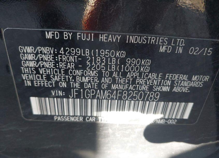 Photo 9 of 2015 Subaru Impreza 2.0I LIMITED (VIN JF1GPAM64F8250789)