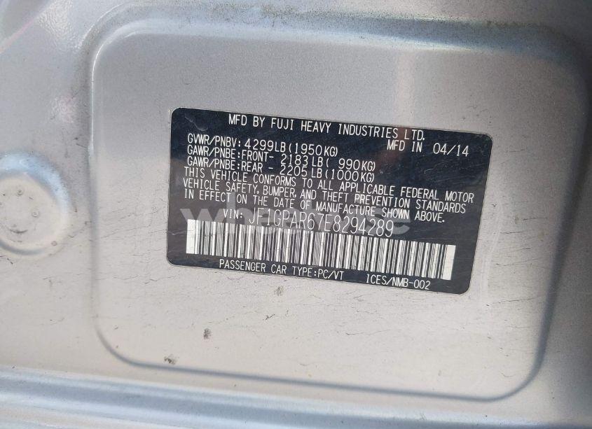 Photo 9 of 2014 Subaru Impreza 2.0I SPORT LIMITED (VIN JF1GPAR67E8294289)