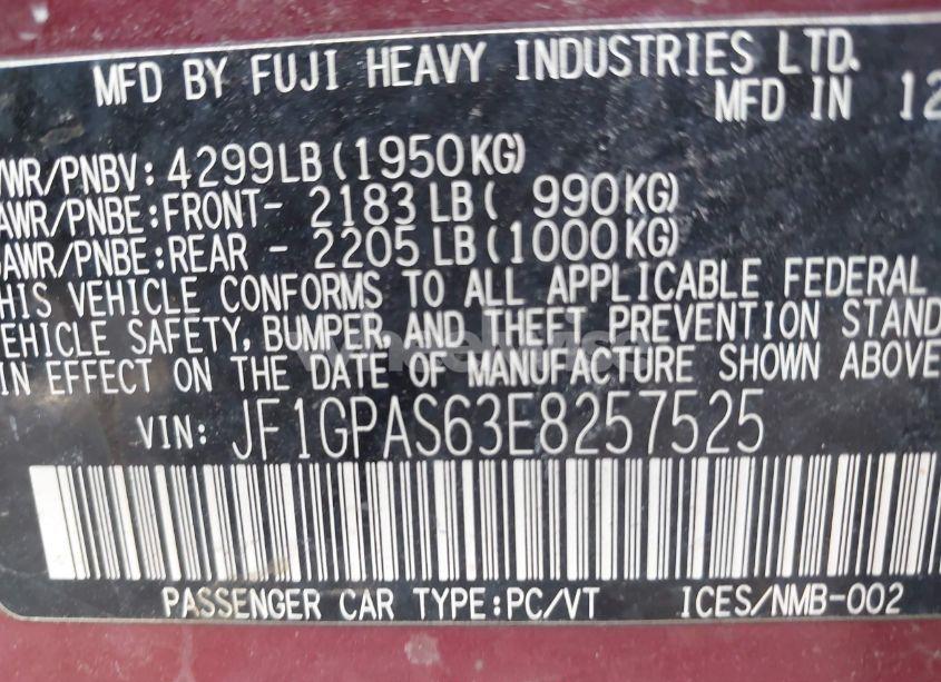 Photo 9 of 2014 Subaru Impreza 2.0I SPORT LIMITED (VIN JF1GPAS63E8257525)