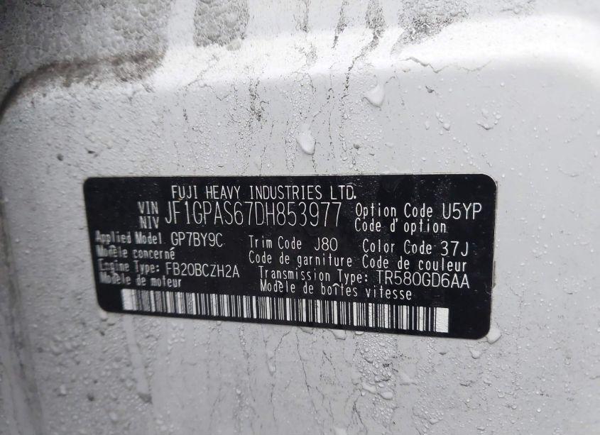 Photo 9 of 2013 Subaru Impreza 2.0I SPORT LIMITED (VIN JF1GPAS67DH853977)