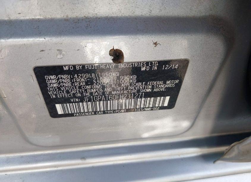 Photo 9 of 2015 Subaru Impreza 2.0I SPORT PREMIUM (VIN JF1GPAT60FH231271)