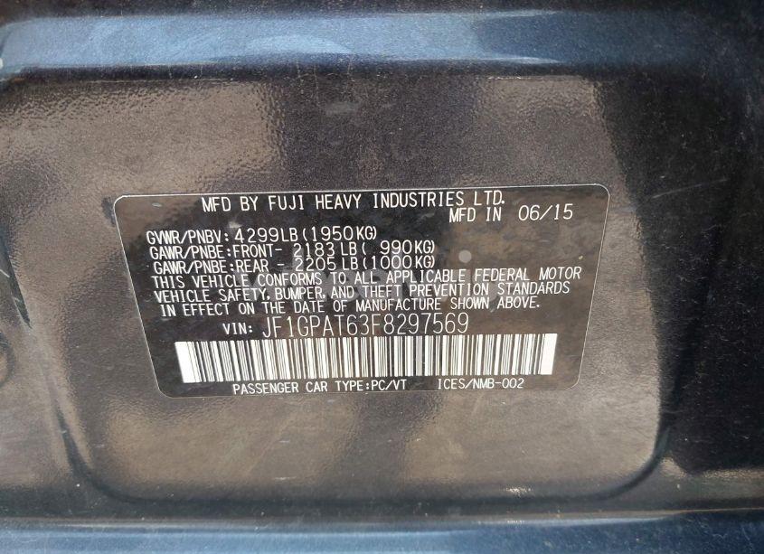 Photo 9 of 2015 Subaru Impreza 2.0I SPORT PREMIUM (VIN JF1GPAT63F8297569)