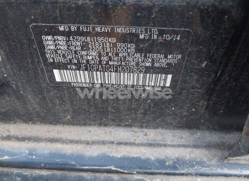 Photo 9 of 2015 Subaru Impreza 2.0I SPORT PREMIUM (VIN JF1GPAT64FH207829)