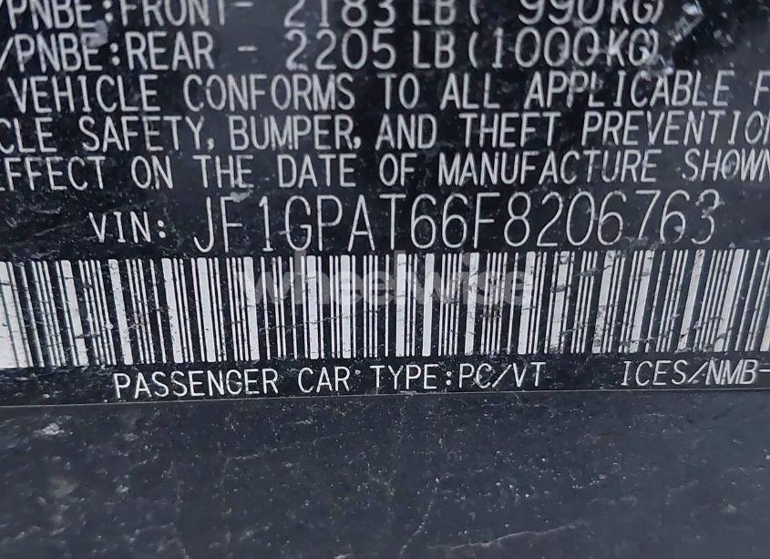 Photo 9 of 2015 Subaru Impreza 2.0I SPORT PREMIUM (VIN JF1GPAT66F8206763)