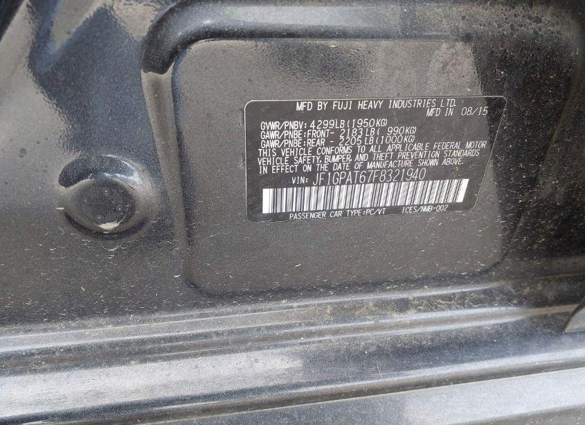 Photo 9 of 2015 Subaru Impreza 2.0I SPORT PREMIUM (VIN JF1GPAT67F8321940)