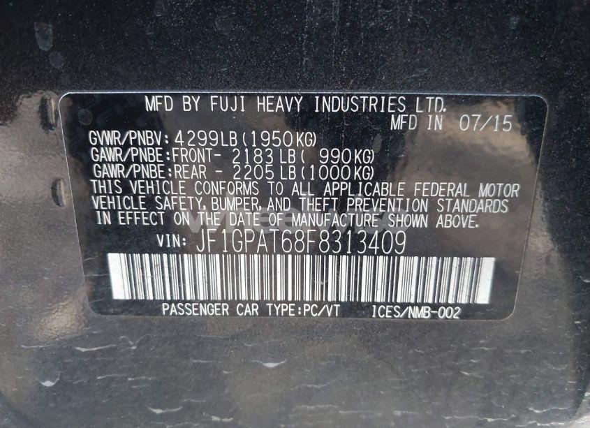 Photo 9 of 2015 Subaru Impreza 2.0I SPORT PREMIUM (VIN JF1GPAT68F8313409)