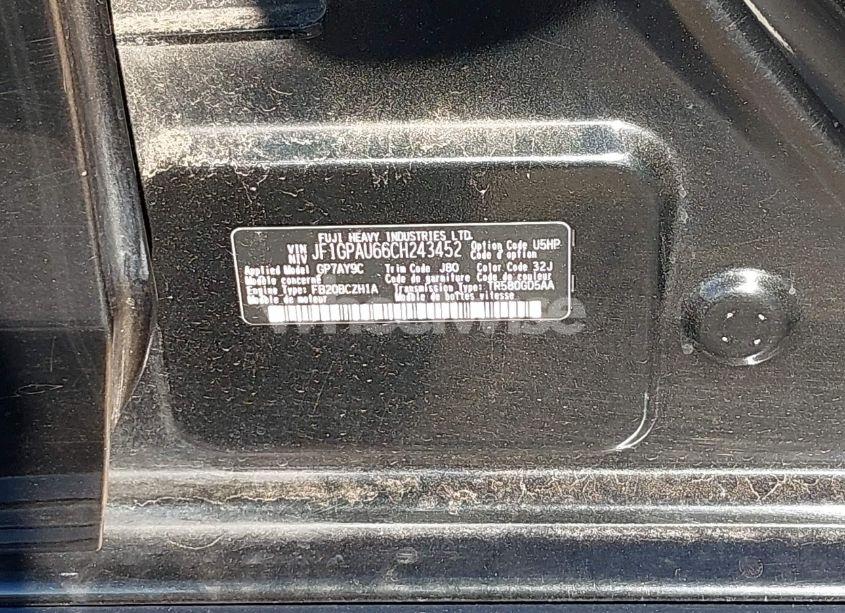 Photo 9 of 2012 Subaru Impreza 2.0I SPORT LIMITED (VIN JF1GPAU66CH243452)