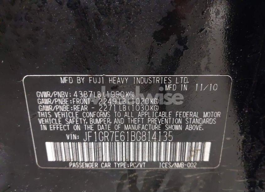 Photo 9 of 2011 Subaru Impreza WRX (VIN JF1GR7E61BG814135)