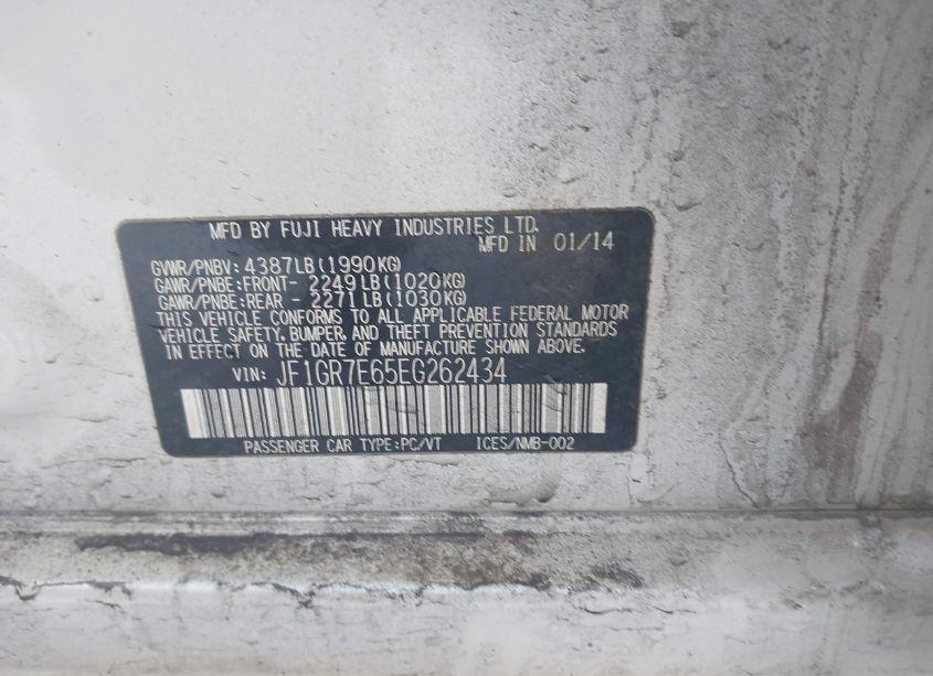 Photo 9 of 2014 Subaru Impreza WRX LIMITED (VIN JF1GR7E65EG262434)