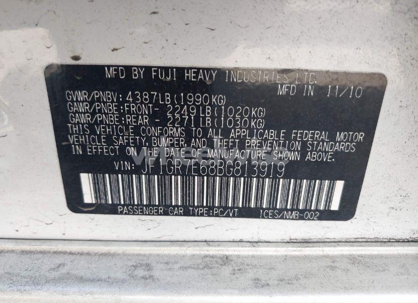 Photo 9 of 2011 Subaru Impreza WRX LIMITED (VIN JF1GR7E68BG813919)