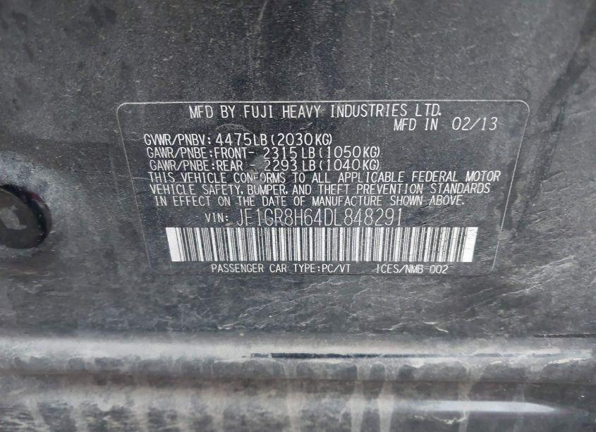 Photo 9 of 2013 Subaru Impreza WRX STI (VIN JF1GR8H64DL848291)