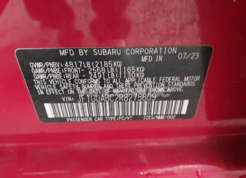 Photo 9 of 2024 Subaru Impreza BASE 5-DOOR (VIN JF1GUABC2R8275809)