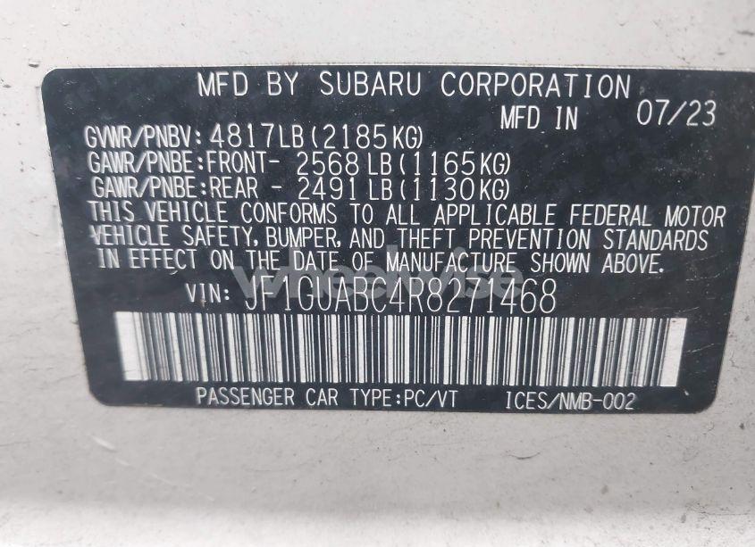 Photo 9 of 2024 Subaru Impreza BASE 5-DOOR (VIN JF1GUABC4R8271468)