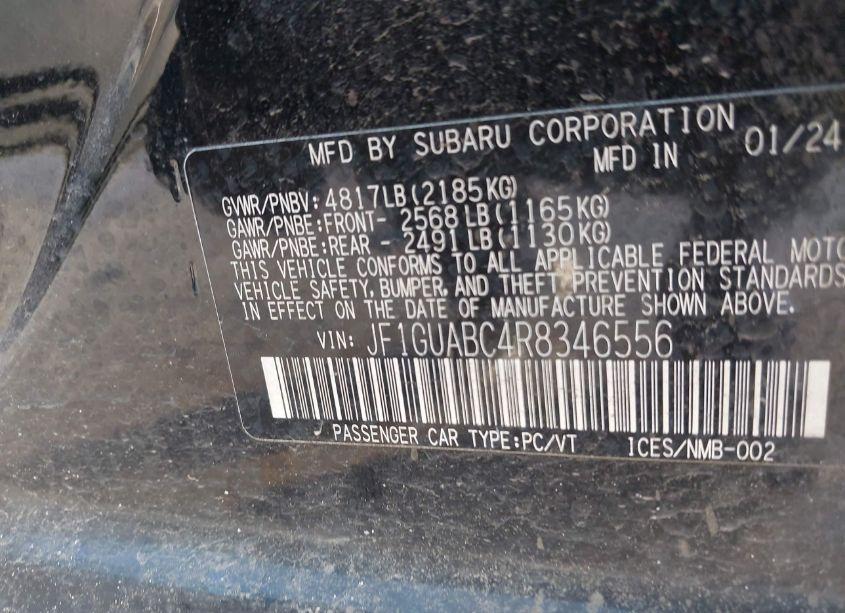 Photo 9 of 2024 Subaru Impreza BASE 5-DOOR (VIN JF1GUABC4R8346556)