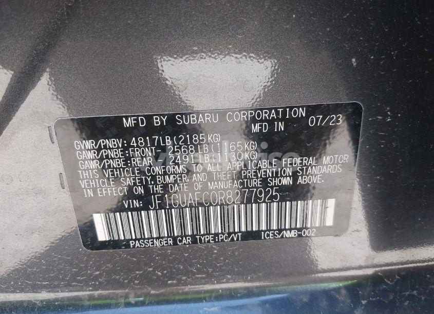 Photo 9 of 2024 Subaru Impreza SPORT 5-DOOR (VIN JF1GUAFC0R8277925)