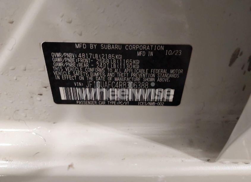 Photo 9 of 2024 Subaru Impreza SPORT 5-DOOR (VIN JF1GUAFC4R8306388)