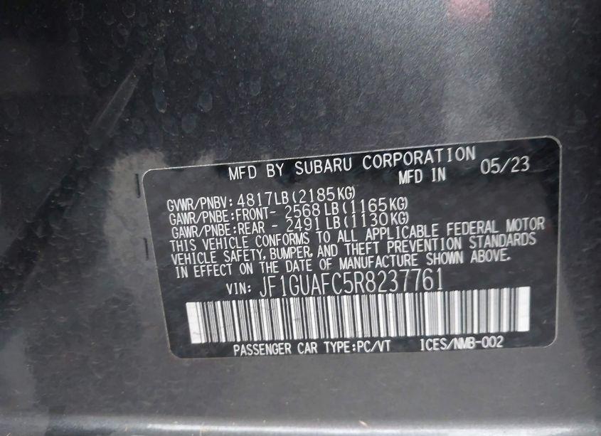 Photo 9 of 2024 Subaru Impreza SPORT 5-DOOR (VIN JF1GUAFC5R8237761)