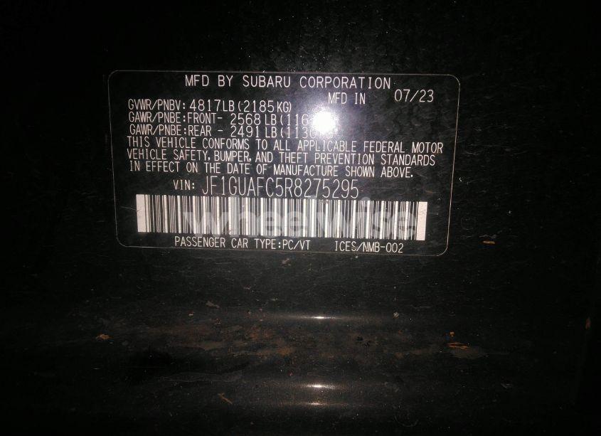 Photo 9 of 2024 Subaru Impreza SPORT 5-DOOR (VIN JF1GUAFC5R8275295)