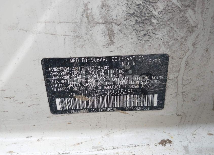 Photo 9 of 2024 Subaru Impreza SPORT 5-DOOR (VIN JF1GUAFC5R8285485)