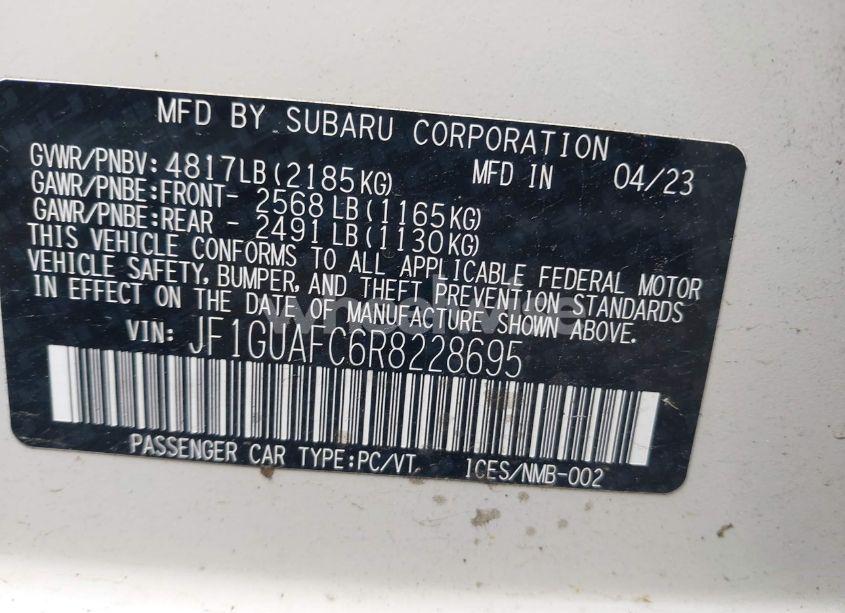 Photo 9 of 2024 Subaru Impreza SPORT 5-DOOR (VIN JF1GUAFC6R8228695)