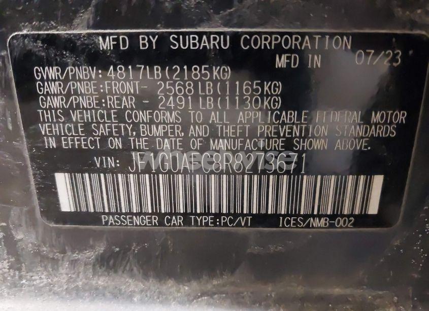 Photo 9 of 2024 Subaru Impreza SPORT 5-DOOR (VIN JF1GUAFC8R8273671)