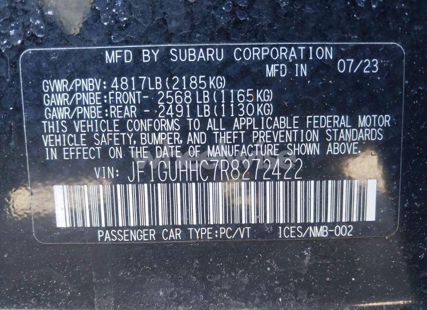 Photo 9 of 2024 Subaru Impreza RS 5-DOOR (VIN JF1GUHHC7R8272422)