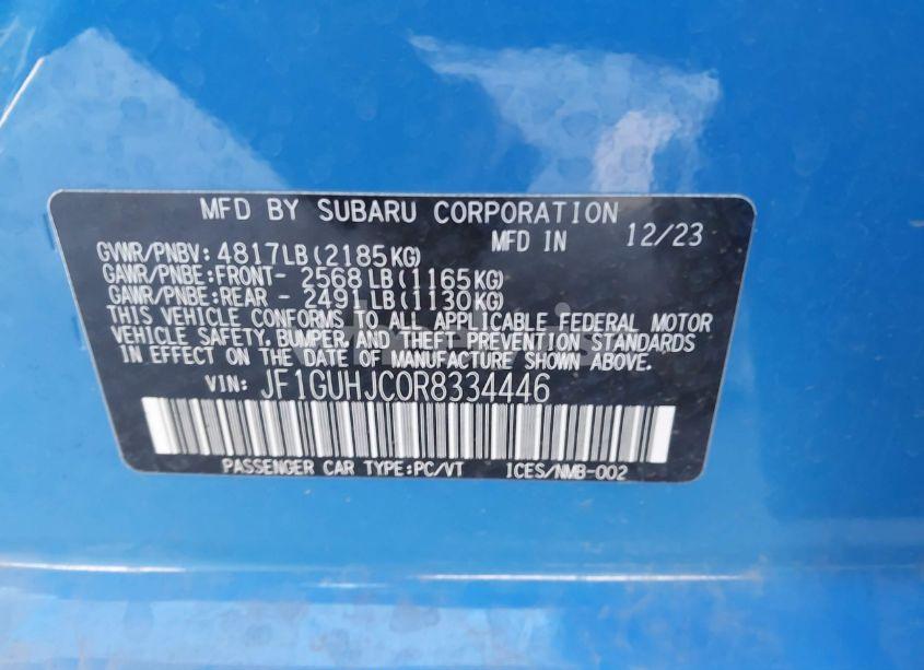 Photo 9 of 2024 Subaru Impreza RS 5-DOOR (VIN JF1GUHJC0R8334446)