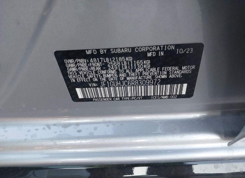 Photo 9 of 2024 Subaru Impreza RS 5-DOOR (VIN JF1GUHJC6R8309972)