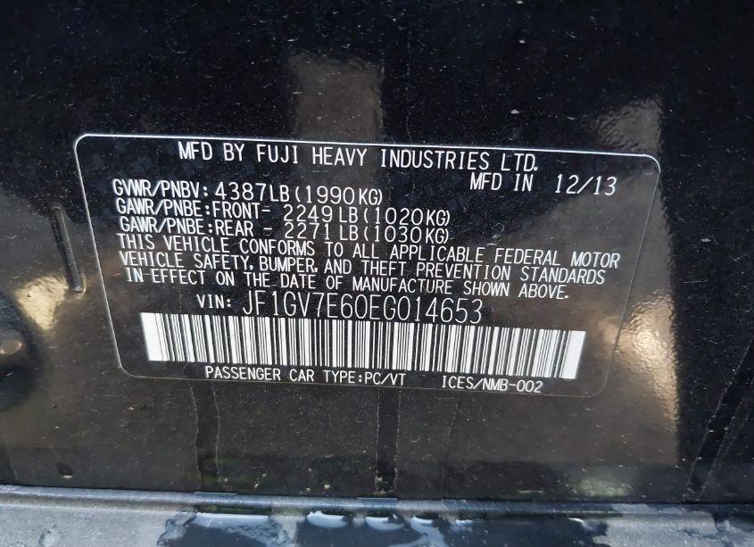 Photo 9 of 2014 Subaru Impreza WRX (VIN JF1GV7E60EG014653)