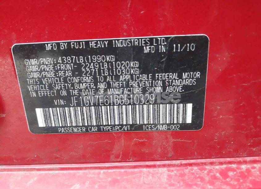 Photo 9 of 2011 Subaru Impreza WRX (VIN JF1GV7E61BG510329)