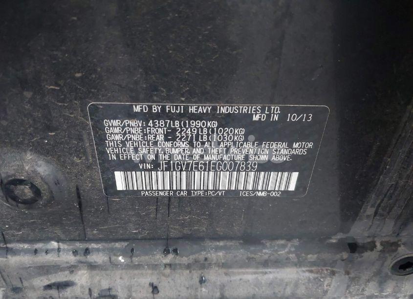 Photo 9 of 2014 Subaru Impreza WRX (VIN JF1GV7E61EG007839)