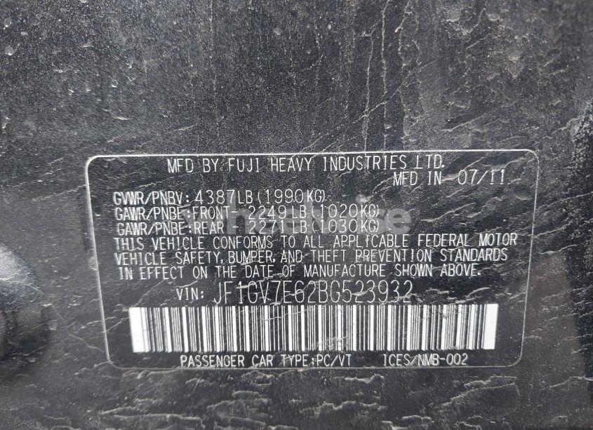 Photo 9 of 2011 Subaru Impreza WRX (VIN JF1GV7E62BG523932)