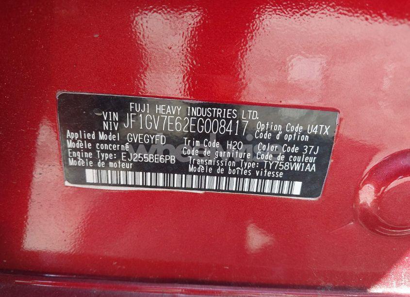 Photo 9 of 2014 Subaru Impreza WRX (VIN JF1GV7E62EG008417)