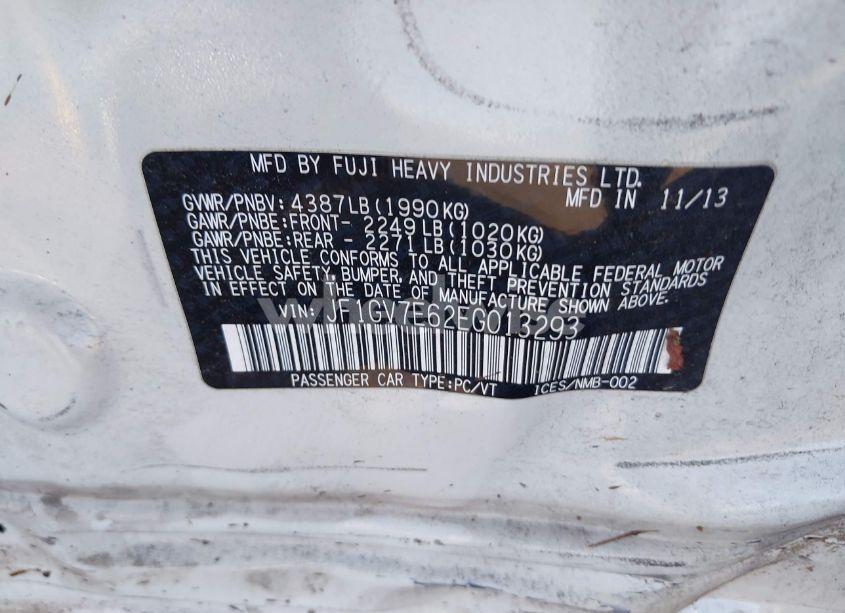 Photo 9 of 2014 Subaru Impreza WRX (VIN JF1GV7E62EG013293)