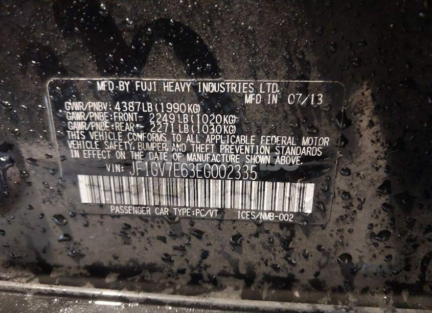 Photo 9 of 2014 Subaru Impreza WRX (VIN JF1GV7E63EG002335)