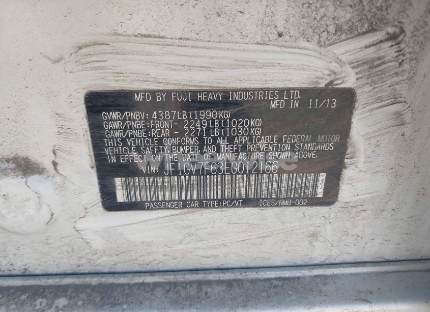 Photo 9 of 2014 Subaru Impreza WRX LIMITED (VIN JF1GV7F63EG012166)