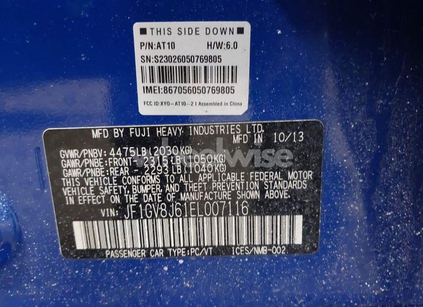 Photo 9 of 2014 Subaru Impreza WRX STI (VIN JF1GV8J61EL007116)